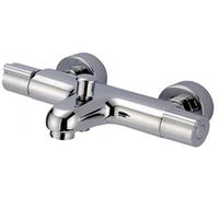 DP Grifería - Grifo termostático de bañera color plateado, serie Mérida