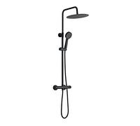 DP Grifería Nácar - Set de ducha extensible con grifo termostático, color negro