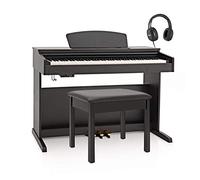 DP10X Piano Digital Gear4music + Banqueta y Auriculares, Negro Mate