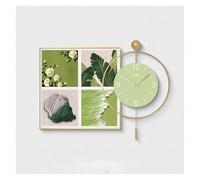 dP3sQ8mXjN Escultura para Colgar en la Pared Cuadro Decorativo Verde con Reloj y Mando a Distancia for decoración de Pared Comedor Sala Estar(Medio)