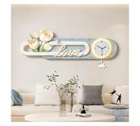 dP3sQ8mXjN Escultura para Colgar en la Pared Lámpara de Pared Grande Decorativa con Reloj y Control Remoto, artístico, Aplique for la Entrada del hogar, decoración cafetería(Blue,XL)