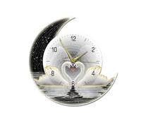 dP3sQ8mXjN Escultura para Colgar en la Pared Relojes de Pared creativos con Forma Cisne y Luna for decoración Sala Estar, Luminosa, luz cálida, Brillo Ajustable(Negro,40 * 85cm)
