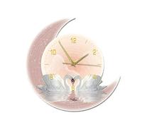 dP3sQ8mXjN Escultura para Colgar en la Pared Relojes de Pared creativos con Forma Cisne y Luna for decoración Sala Estar, Luminosa, luz cálida, Brillo Ajustable(Pink,40 * 85cm)