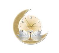 dP3sQ8mXjN Escultura para Colgar en la Pared Relojes de Pared creativos con Forma Cisne y Luna for decoración Sala Estar, Luminosa, luz cálida, Brillo Ajustable(Yellow,40 * 85cm)