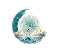 dP3sQ8mXjN Escultura para Colgar en la Pared Relojes de Pared creativos con Forma Cisne y Luna for decoración Sala Estar, Luminosa, luz cálida, Brillo Ajustable(Green,40 * 85cm)