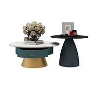 dP3sQ8mXjN Mesa de Centro Juego de 2 mesas Centro anidadas, Mesa Redonda for Sala Estar, Auxiliar, for Espacios pequeños(Negro)