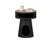 dP3sQ8mXjN Mesa de Centro Mesa Auxiliar Pequeña Moderna, for Sofá con Tablero Rockboard, Mesita de Noche Elegante Estante Almacenamiento for Sala Estar, Dormitorio, Balcón, Estructura Metal(Negro)