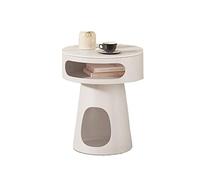 dP3sQ8mXjN Mesa de Centro Mesa Auxiliar Pequeña Moderna, for Sofá con Tablero Rockboard, Mesita de Noche Elegante Estante Almacenamiento for Sala Estar, Dormitorio, Balcón, Estructura Metal(Blanco)