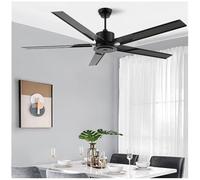 DPAOZPO Ventiladores de Techo Grandes, Ventilador Potente, Ventilador de Techo Industrial de 5 Velocidades(Negro,150cm)