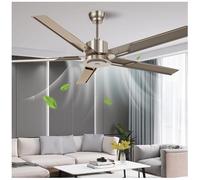 DPAOZPO Ventiladores de Techo Grandes, Ventilador Potente, Ventilador de Techo Industrial de 5 Velocidades(Brown,130cm)