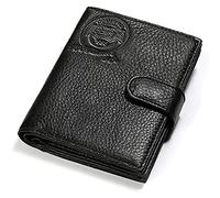 DPCDAN Tarjetero Ranuras, Carteras Minimalistas de Estilo empresarial, Mini Carteras de Cuero Genuino a la Moda Delgadas con diseño de Ranuras para Tarjetas Ocultas