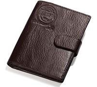 DPCDAN Tarjetero Ranuras, Carteras Minimalistas de Estilo empresarial, Mini Carteras de Cuero Genuino a la Moda Delgadas con diseño de Ranuras para Tarjetas Ocultas