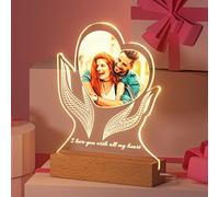 DPDP Lámpara Personalizada con Foto - Regalo Personalizado para Pareja - Regalo San Valentín, Aniversario o Cumpleaños para Hombre y Mujer