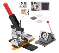 DPDZSW Máquina para Hacer Imanes De Nevera, Máquina para Imanes Fotográficos DIY, Máquina para Hacer Insignias, Cortadora De Papel Y 100 Piezas De Material 50×50mm(2×2in)