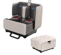 DPDZSW Masajeador de Pies y Gemelos 2 en 1 con Calor, Shiatsu, Compresión, Vibración y Amasado | Masajeador para Pies, Tobillos y Piernas | Alivio del Cansancio y Fascitis Plantar White