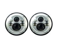 DPEDFVXVMR Coche Faro Principal para Hummer H2 2003-2009 7 Pulgadas 1 Par Accesorios De Faros LED De Coche Frontal DRL Señal Giro Halo Ojos Luces con Conector 9007 Montaje de Faros(Chrome 2pcs)