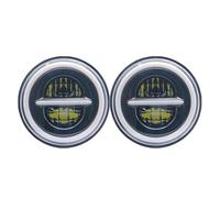 DPEDFVXVMR Coche Faro Principal para Land para Rover para Defender 7 Pulgadas 2 Uds Conjunto De Faro Delantero LED Halo para Coche H4 con Luz De Señal Giro Ámbar Montaje de Faros(2)