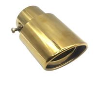 DPEDFVXVMR Doble Punta Escape Punta del Silenciador Cola Tubo Escape Trasero Coche Cromada Redonda Acero Inoxidable Universal 6,5-3,8 Cm Terminal Escape(Straight D)