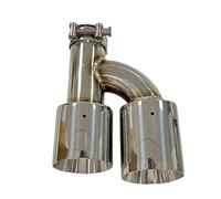 DPEDFVXVMR Doble Punta Escape Silenciador Tubo Escape Universal 51/54/57/60/63/66/70/77mm Tipo H 4 Salidas Boquilla Trasera Gran Calibre Tubo De Escape Modificado Terminal Escape(Left 63mm-89mm)