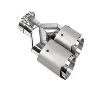 DPEDFVXVMR Doble Punta Escape Tamaño Entrada 51/54/57/60/63/67/70 Mm 1 Pieza Punta Escape Universal Silenciador Modificación Tubo Extremo Doble Esmerilado Terminal Escape(Right in60- out89mm)