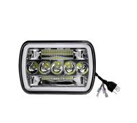 DPEDFVXVMR Faros Delanteros para Uso Todoterreno Cherokee XJ, 24 V Unidades Faros LED Automotrices 6x7 Luz Circulación Diurna Ámbar Montaje Blanco 6000 K Piloto Delantero Coche