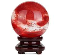 DPEPFTNBFY Smelting Red Crystal Ball Home Office Crystal Ornaments Desk Gift Study Room Decoration,Dia.5.9in