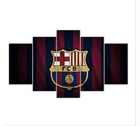 DPFRY Cuadros De Lienzo Creative FC Barcelona Flag Deportes Carteles De Pared Fútbol Impresiones De Arte Imágenes Niños Dormitorio Decoración 5 Piezas 150X100Cm Sin Marco