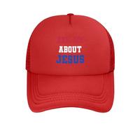 DPgUfPV Ask me About Jesus - Gorra de béisbol de malla para mujer, sombrero de vaquero, sombrero de pesca, color negro, rosso, Talla única