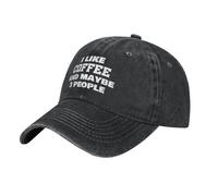 DPgUfPV Gorra de béisbol para adulto, estilo camionero, con texto en inglés "I Love Teach Math", I Like Coffee and Maybe People, Talla única