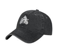 DPgUfPV Gorra de béisbol vintage para adulto, gorra de vaquero divertida con texto en inglés "Blessed Mama A", Motociclista montando una motocicleta, Talla única
