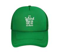DPgUfPV It's Weird Being The Same Age As Old People Gorra de camionero para mujer, gorra de béisbol de malla, sombrero de sol, sombrero de vaquero para hombre, sombrero de papá, negro, verde, Talla