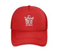 DPgUfPV It's Weird Being The Same Age As Old People Gorra de camionero para mujer, gorra de béisbol de malla, sombrero de sol, sombrero de vaquero para hombre, sombrero de papá, negro, rosso, Talla