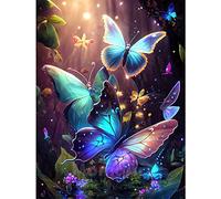 DPHERO 5D Butterfly Diamond Painting Kits for Adults,5D Dreamland Diamond Art Kits for Kids Beginners,Round Full Drill Animals Diamond Art Painting,DIY Paint with Diamonds Gem Painting Art 12x16 inch