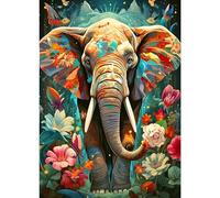 DPHERO 5D Elephant Diamond Painting Kits for Adults, Diamond Art Kits for Kids Beginners,Round Full Drill Elephant Diamond Painting Art,DIY Paint with Diamonds Flowers Gem Painting Art 12x16 inch