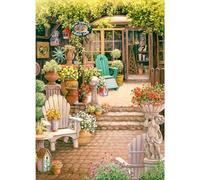 DPHERO 5D Garden Diamond Painting Kits for Adults, Flowers Diamond Art Kits for Kids Beginners,Round Full Drill Diamond Painting Art,DIY Paint with Diamonds Courtyard Gem Painting Art 12x16 inch
