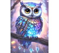 DPHERO 5D Owl Diamond Painting Kits for Adults, Diamond Art Kits for Kids Beginners,Round Full Drill Owl Diamond Painting Art,DIY Paint with Diamonds Fantasy Owl Gem Painting Art 12x16 inch