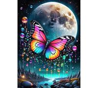 DPHERO Butterfly Diamond Painting Kits for Beginners Adults,5D DIY Moon Diamond Art Kits,Round Full Drill Dreamland Diamond Painting Art,DIY Painting by Numbers Diamond Art Painting 12x16 inch
