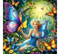 DPHERO DIY Beauty Diamond Painting Kits for Adults,5D Butterfly Diamond Art Kits for Beginners,Round Full Drill Fantasy Diamond Painting Art,DIY Painting by Numbers Diamond Art Painting 12x12 inch