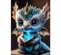 DPHERO DIY Cartoon Diamond Painting Kits for Adults,Dragon Diamond Art Kits for Kids Beginners,Round Full Drill Animal Diamond Art Painting,5D Paint with Diamonds Gem Painting Art 12x16 inch