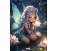 DPHERO DIY Fairy Diamond Painting Kits for Adults,5D Cartoon Diamond Art Kits for Beginners,Round Full Drill Flowers Diamond Painting Art,DIY Painting by Numbers Diamond Art Painting 12x16 inch