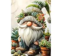 DPHERO DIY Gnome Diamond Painting Kits for Adults,5D Succulent Diamond Art Kits for Beginners,Round Full Drill Gnome Diamond Painting Art,DIY Painting by Numbers Diamond Art Painting 12x16 inch