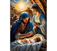 DPHERO DIY New Life Diamond Painting Kits for Beginners Adults,5D Jesus Diamond Art Kits,Round Full Drill Light of Life Diamond Painting Art,DIY Painting by Numbers Diamond Art Painting 12x16 inch