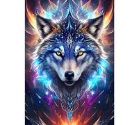 DPHERO DIY Wolf Diamond Painting Kits for Adults,5D Fantasy Diamond Art Kits for Beginners,Round Full Drill Wolf Diamond Painting Art,DIY Painting by Numbers Diamond Art Painting 12x16 inch
