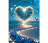 DPHERO Heart Diamond Painting Kits for Adults,5D Butterfly Diamond Art Kits for Kids Beginners,Round Full Drill Dreamland Diamond Painting Art,DIY Paint with Diamonds Gem Painting Art 12x16 inch