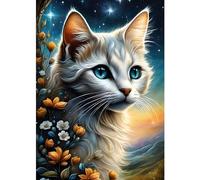 DPHERO Lovely Cat Diamond Painting Kits for Adults,5D Kitten Diamond Art Kits for Beginners,Round Full Drill Cat Diamond Painting Art,DIY Paint with Diamonds Gem Painting Art 12x16 inch
