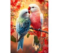 DPHERO Parrots Diamond Painting Kits for Beginners Adults,5D DIY Lovebirds Diamond Art Kits,Round Full Drill Lovers Gem Art Crafts,DIY Painting by Numbers for Home Wall Decor 12x16 inch
