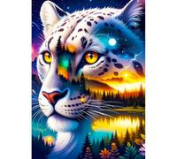 DPHERO Snow Leopard Diamond Painting Kits for Beginners Adults,5D DIY Forest Starry sky Diamond Art Kits,Round Full Drill Fantasy Art Crafts,DIY Painting by Numbers for Home Wall Decor 12x16 inch