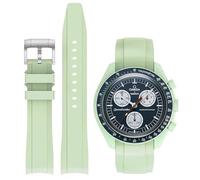DPHUAHANG Correas de reloj de 20 mm para reloj Moonswatch, correa de silicona curvada, compatible con reloj Omega X Swatch Speedmaster, Swatch Omega Moonswatch Speedmaster, correa de repuesto para