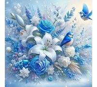 DPIDEA Diamond Painting Pájaros, Pintura de diamante 5D Diamond Painting Kit de pintura con diamantes, pintar con diamantes para Hogar Decor 30x30 cm