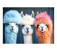 DPIDEA Pintura de diamantes para adultos principiantes, pintura de diamante de alpaca 5D, pintura de diamantes de animales, pintura de diamantes para decoración del hogar, 40 x 30 cm